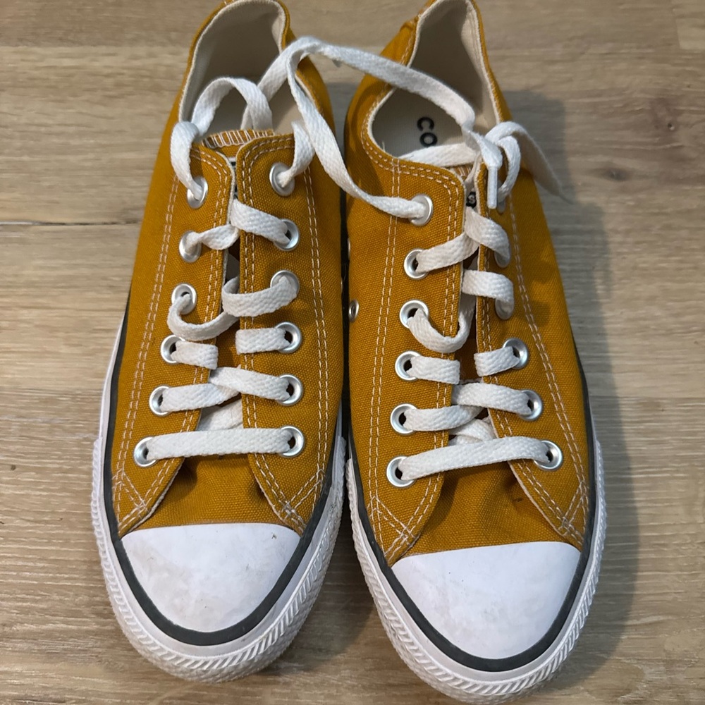 Converse Yellow Canvas Sneakers with White Rubber Sole